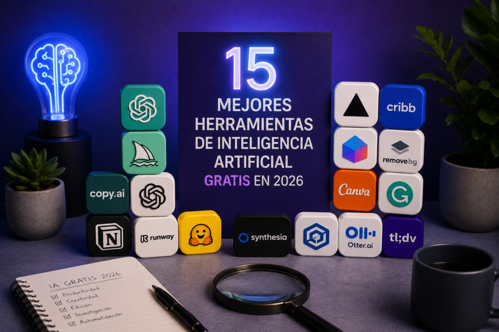 Las 15 mejores herramientas de inteligencia artificial gratuitas que debes probar en 2026