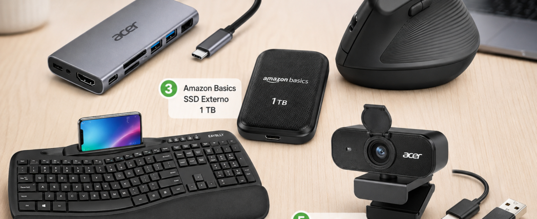 🏆 5 Accesorios Tecnológicos Imprescindibles para Mejorar tu Espacio de Trabajo en 2026