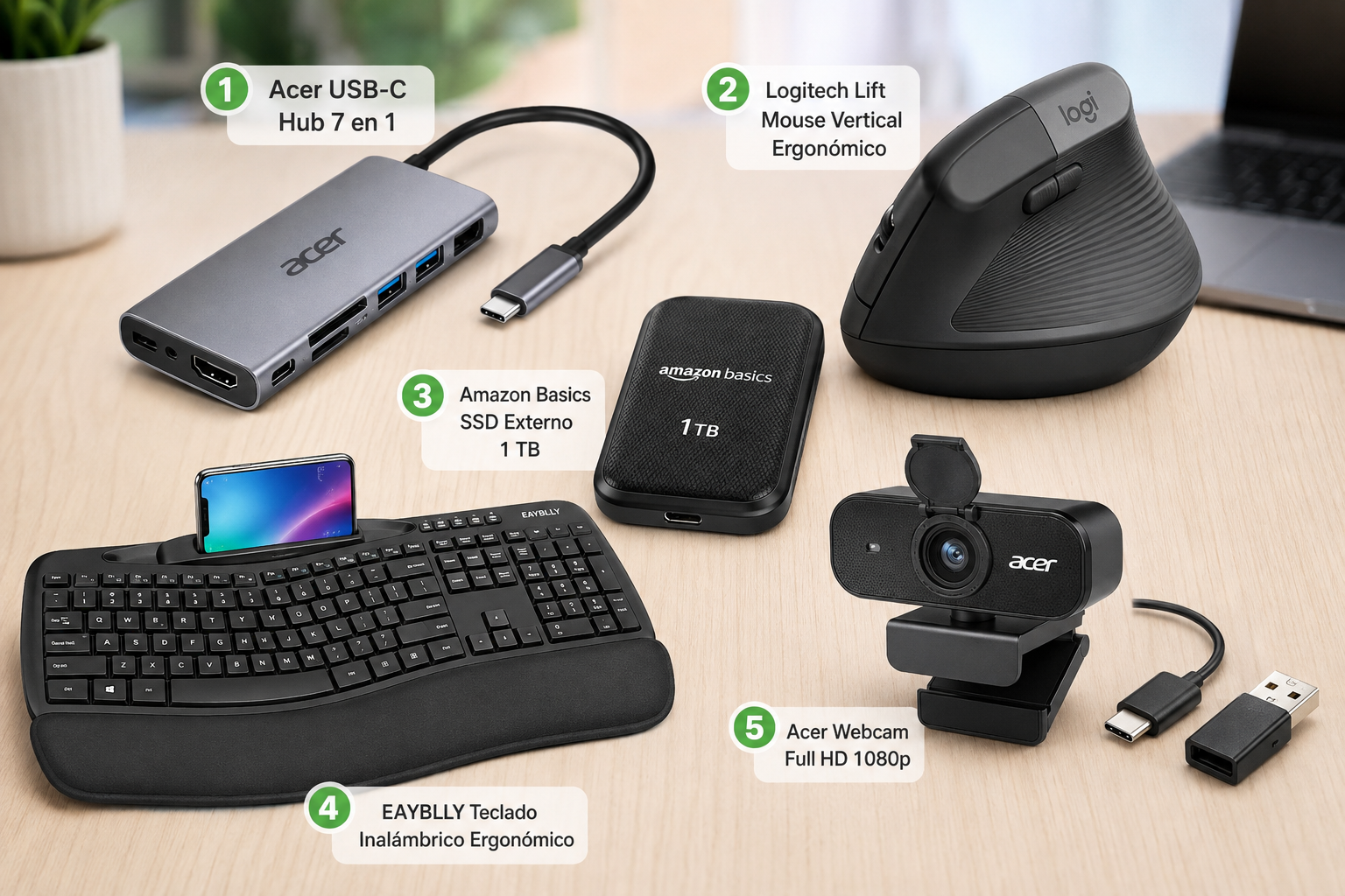 🏆 5 Accesorios Tecnológicos Imprescindibles para Mejorar tu Espacio de Trabajo en 2026