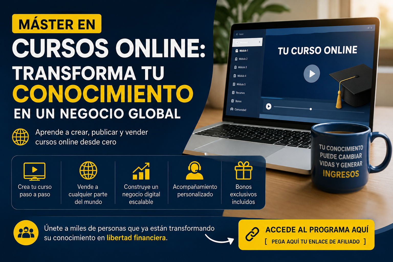 Máster en Cursos Online: Convierte tu Conocimiento en un Negocio Digital